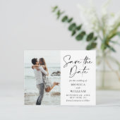 Einfach Elegant Wedding Hearts Save the Date Foto Postkarte (Stehend Vorderseite)