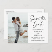 Einfach Elegant Wedding Hearts Save the Date Foto Postkarte (Vorne/Hinten)