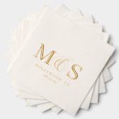 Einfach Elegant Wedding Initials ID1022 Servietten Mit Folie (Insitu (Gestapelt))