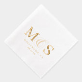 Einfach Elegant Wedding Initials ID1022 Servietten Mit Folie (Rechts)