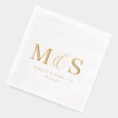 Einfach Elegant Wedding Initials ID1022 Servietten Mit Folie (Links)