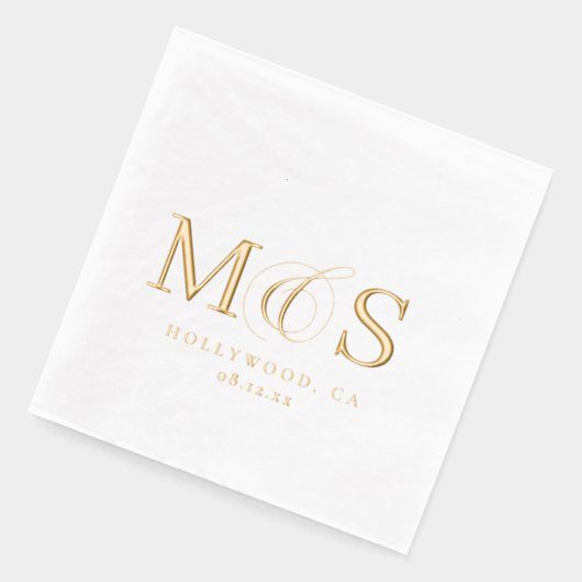 Einfach Elegant Wedding Initials ID1022 Servietten Mit Folie (Links)