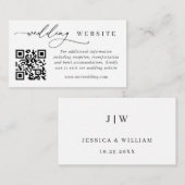 Einfach Elegant Wedding QR Code Einfache Details Begleitkarte (Vorne/Hinten)