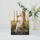 Einfach Elegant Wedding Save the Date Foto Postkarte (Stehend Vorderseite)