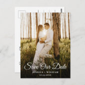 Einfach Elegant Wedding Save the Date Foto Postkarte (Vorne/Hinten)