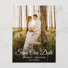 Einfach Elegant Wedding Save the Date Foto Postkarte