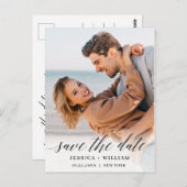 Einfach Elegant Wedding Save the Date Foto Postkarte (Vorne/Hinten)