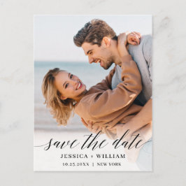 Einfach Elegant Wedding Save the Date Foto Postkarte