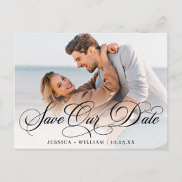 Einfach Elegant Wedding Save the Date Foto Postkarte