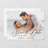 Einfach Elegant Wedding Save the Date Foto Postkarte (Vorne/Hinten)