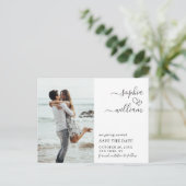 Einfach Elegant Wedding Save the Date Foto Postkarte (Stehend Vorderseite)