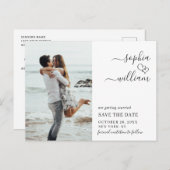 Einfach Elegant Wedding Save the Date Foto Postkarte (Vorne/Hinten)