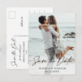Einfach Elegant Wedding Save the Date Foto Postkarte (Vorne/Hinten)