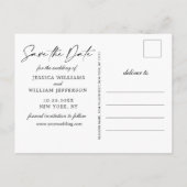 Einfach Elegant Wedding Save the Date Foto Postkarte (Rückseite)