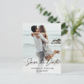 Einfach Elegant Wedding Save the Date Foto Postkarte (Stehend Vorderseite)