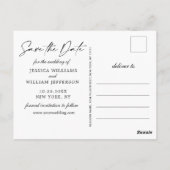 Einfach Elegant Wedding Save the Date Foto Postkarte (Rückseite)