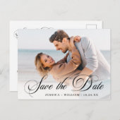Einfach Elegant Wedding Save the Date Foto Postkarte (Vorne/Hinten)