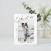 Einfach Elegant Wedding Save the Date Foto Postkarte (Stehend Vorderseite)