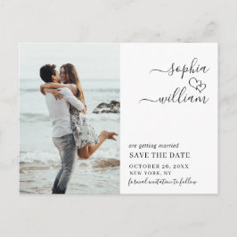 Einfach Elegant Wedding Save the Date Foto Postkarte