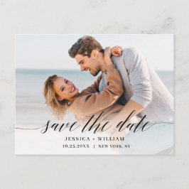 Einfach Elegant Wedding Save the Date Foto Postkarte