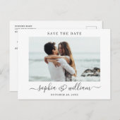 Einfach Elegant Wedding Save the Date Foto Postkarte (Vorne/Hinten)