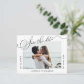 Einfach Elegant Wedding Save the Date Foto Postkarte (Stehend Vorderseite)