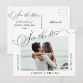 Einfach Elegant Wedding Save the Date Foto Postkarte (Vorne/Hinten)