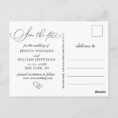 Einfach Elegant Wedding Save the Date Foto Postkarte (Rückseite)