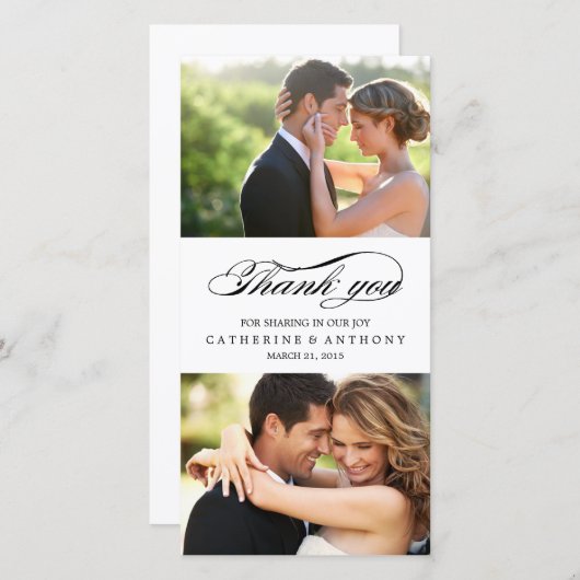 Einfach Elegant Wedding Vielen Dank - White Dankeskarte (Vorne/Hinten)