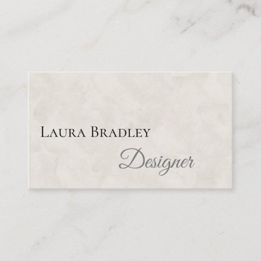 Einfach elegant weiß mit schwarzem Script Visitenkarte (Vorderseite)