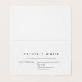 Einfach Elegant Weiß Professionell Modern Visitenkarten (Außenseite Aufgefaltet)