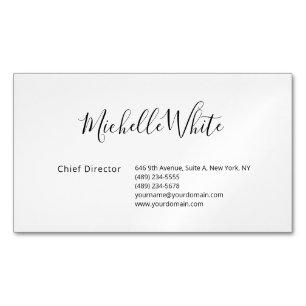 Einfach Elegant Weiße Moderne Profi-Design Magnetische Visitenkarte