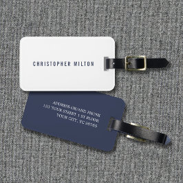 Einfach elegant White Blue Gepäckanhänger