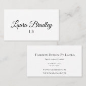 Einfach elegant White Visitenkarte (Vorne/Hinten)