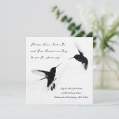 Einfach elegante Ankündigung mit Liebesvögeln (Stehend Vorderseite)