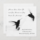 Einfach elegante Ankündigung mit Liebesvögeln (Vorne/Hinten)