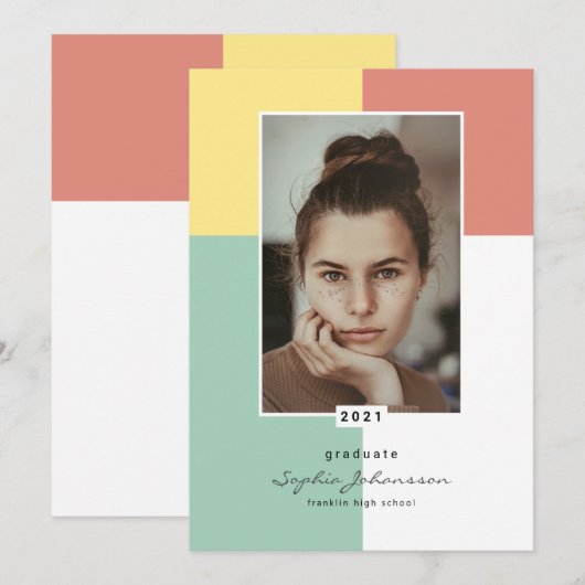 Einfach elegante Ankündigung von Abschlüssen (Vorne/Hinten)