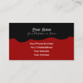 Einfach elegante antike schwarze und bordeaux Well Visitenkarte (Rückseite)