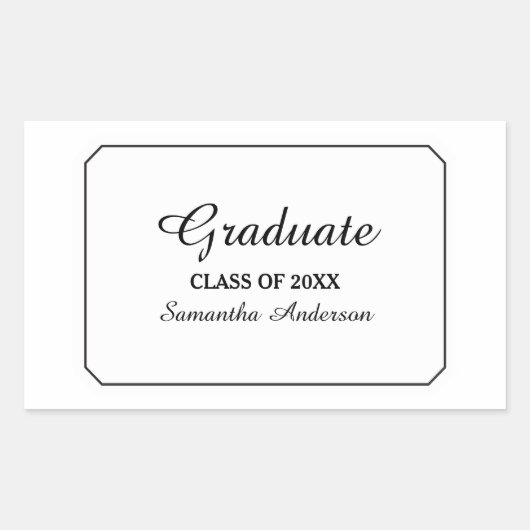 Einfach elegante Aufkleber für den weißen Abschlus (Vorderseite)