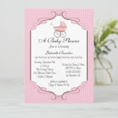 Einfach elegante Babydusche Personalisiert laden Einladung (Stehend Vorderseite)