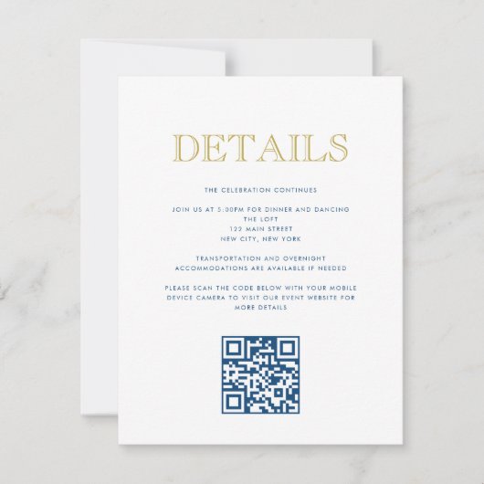 Einfach elegante Bar Mitzvah-QR Code Detail Card Einladung (Vorderseite)