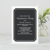 Einfach elegante Black Graduation Party einladen Einladung (Stehend Vorderseite)
