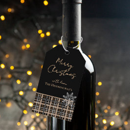 Einfach elegante Black & Tan Karierte Geschenkmark Geschenkanhänger