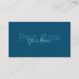 Einfach elegante blaue antike Buchstaben Visitenkarte