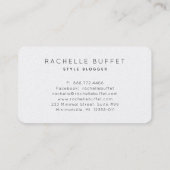 Einfach elegante Blogger Minimal Business Card Visitenkarte (Rückseite)