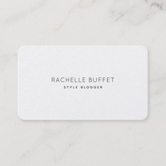 Einfach elegante Blogger Minimal Business Card Visitenkarte (Vorderseite)