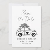 Einfach elegante Boho-Foto-Hochzeit Save The Date Einladung (Vorderseite)