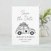 Einfach elegante Boho-Foto-Hochzeit Save The Date Einladung (Stehend Vorderseite)