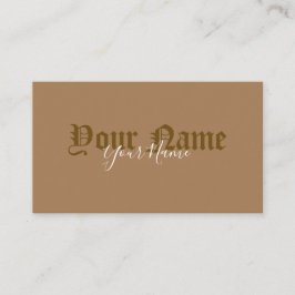 Einfach elegante, braune, alte Buchstaben Visitenkarte