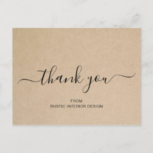 Einfach elegante braune Geschäft-Danke Postkarte